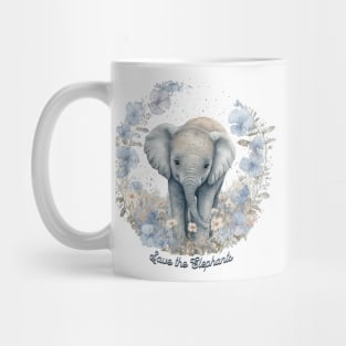 Save the Elephants, watercolor Mug